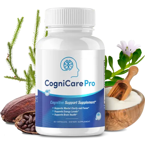 CogniCare Pro brain support supplement bottle with natural ingredients
